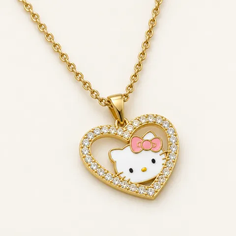 Altın Renk Hello Kitty Kolye